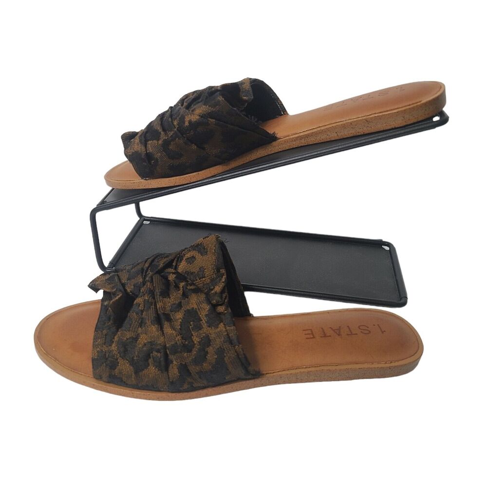 1. State Womens Animal Textured Print Open Toe Casual Slide‎ Sandals Womens 9.5